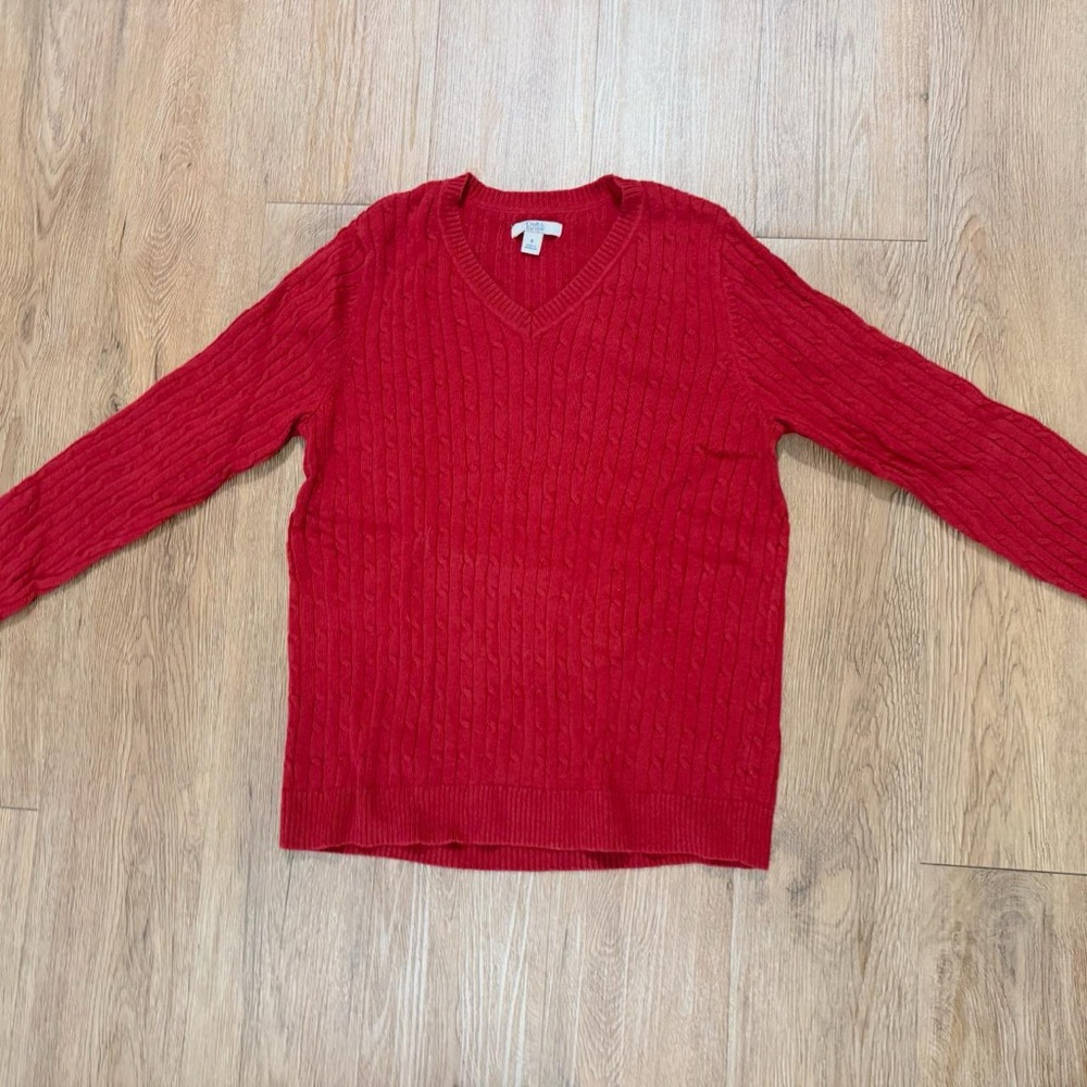 Croft & Barrow Red V-Neck Sweater